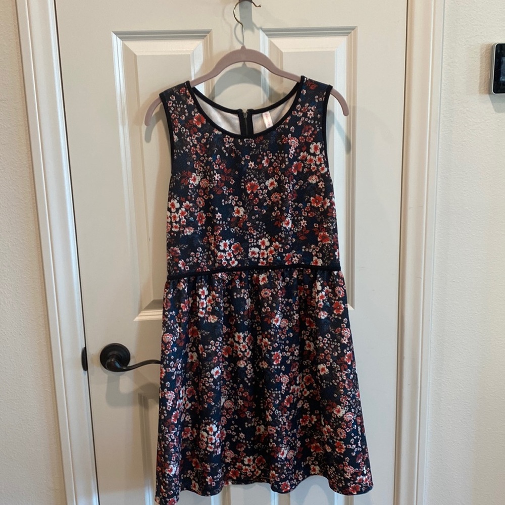 xhilaration Navy and Black Floral Dress *Size L*
